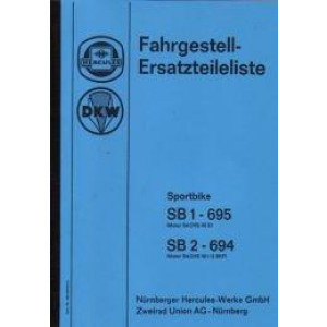 Hercules / DKW Sportbike SB 1 - 695, SB 2 - 694, Ersatzteilkatalog (nur Fahrgestell)