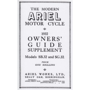 Ariel SB 32 und SG 32, Owner's Guide Supplement