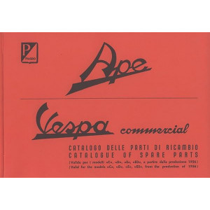 Vespa Ape Commercial (Dreiradfahrzeug) Modelle C, D, E, E0 ab 1956, Ersatzteilkatalog