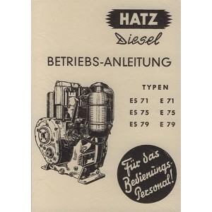 Hatz Dieselmotor E / ES 71, 75, 79, Betriebsanleitung