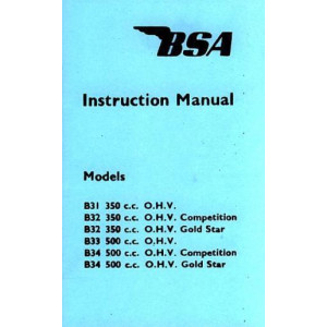 BSA B31 B32 B33 B34 Instruction Manual