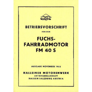 Fuchs Fahrradhilfsmotor FM 40 S, Betriebsanleitung