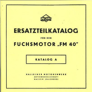 Fuchs Fahrradhilfsmotor FM 40 Ersatzteilkatalog (Katalog A)