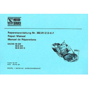 Sachs 50 SW, 5- und 6-Gang-Motor, wassergekühlt, Reparaturanleitung