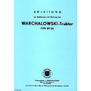 Warchalowski WT20 Betriebsanleitung und Ersatzteilkatalog