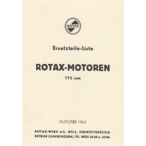 Rotax Motoren 175 ccm, Type R 35, Ersatzteile-Liste