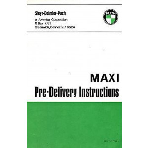 Puch Moped Maxi Pre Delivery Instruction