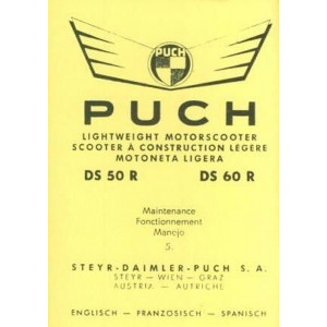 Puch DS 50 R, DS 60 R, Motorscooter, Maintenance, Fonctionnement, Manejo