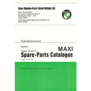 Puch Moped Maxi "N" and "S" spare-parts-catalogue