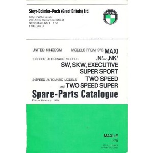 Puch Moped Maxi (models from 1978) "N" and "NK" Spare-Parts Catalogue