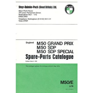 Puch Moped M 50 Grand Prix M 50 SDP, M 50 SDP Special, Spare-Parts-Catalogue