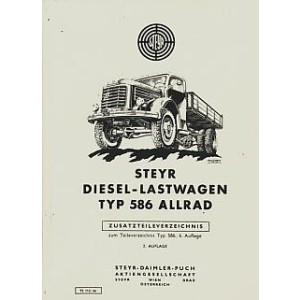 Steyr Diesel-Lastwagen, Typ 586 Allrad, Zusatz-Ersatzteilkatalog