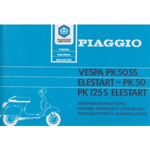 Piaggio Vespa PK50SS, Elestart, PK50, PK125 S Elestart, Bedienungsanleitung
