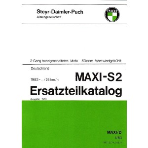 Puch Maxi S-2, 2-Gang handgeschaltet, Ausgabe für Deutschland, Ersatzteilkatalog