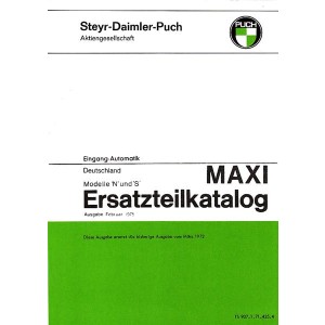 Puch Maxi N und S, 1-Gang-Automatik, Ausführung für Deutschland, Ersatzteilkatalog