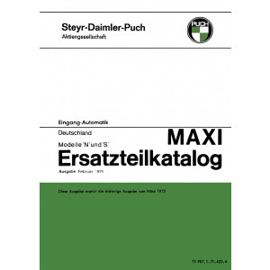 Puch Maxi N und S, 1-Gang-Automatik, Ausführung für Deutschland, Ersatzteilkatalog