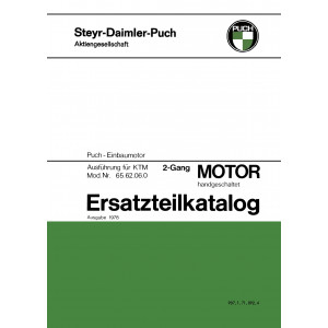 Puch 2-Gang-Motor mit Handschaltung, auch für KTM Hobby und Duo, Modell 1979/80, Ersatzteilkatalog