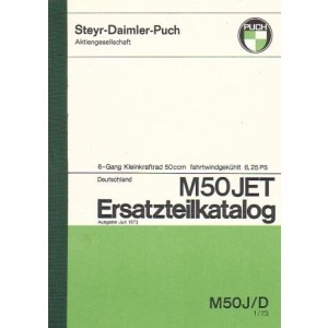 Puch M 50 Jet, Kleinkraftrad, 6,25 PS, 6-Gang, Ausführung für Deutschland, Ersatzteilkatalog