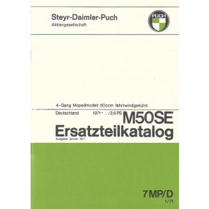 Puch M 50 SE 2,6 PS, ab 1971, Ausführung für Deutschland, Ersatzteilkatalog