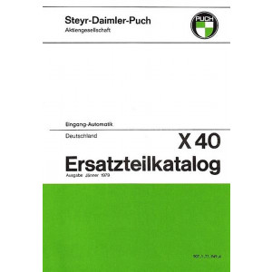 Puch X 40, 1-Gang-Automatik, Ausführung für Deutschland, Ersatzteilkatalog