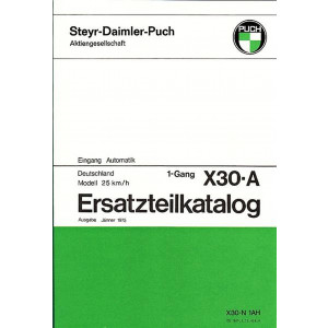 Puch X 30-A, 1-Gang-Automatik, 25 km/h, Ersatzteilkatalog