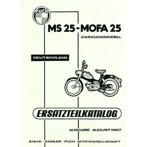Puch MS 25 - Mofa 25, MS 50 V, 2-Gang, gebläsegekühlt, Ausführung für Deutschland, Ersatzteilkazalog