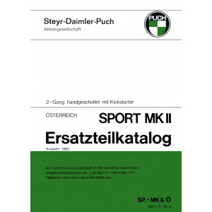 Puch Sport MK II, Ersatzteilkatalog mit Kickstarter