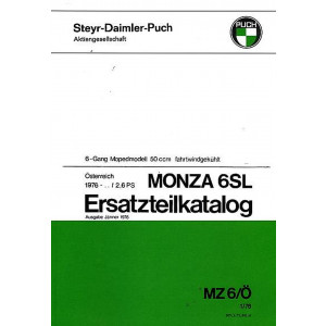 Puch Monza 6 SL, 2,6 PS, fahrtwindgekühlt, Ersatzteilkatalog
