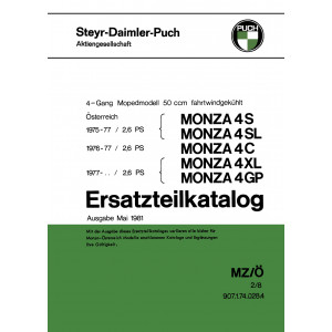Puch Monza 4S, 4SL, 4C, 4XL, 4GP, Ersatzteilkatalog