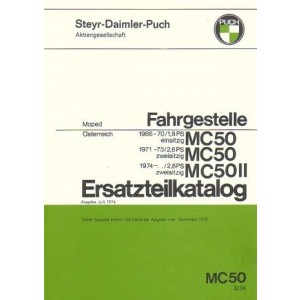 Puch MC 50 und MC 50 II, Fahrgestell, ab 1966, Ausgabe 1974 Ersatzteilkatalog