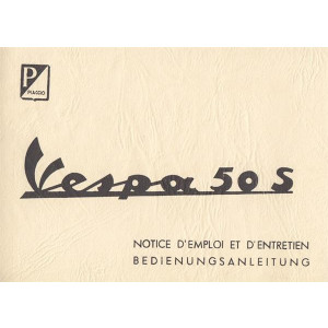 Piaggio Vespa 50 S, Bedienungsanleitung