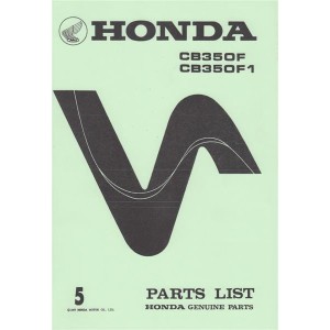 Honda CB350F CB350F1 Parts List