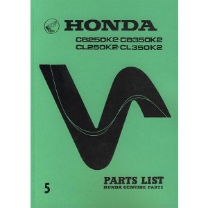 Honda CB250K2 CB350K2 CL250K2 CL350K2 Parts List