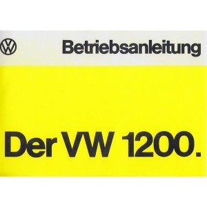 VW 1200, Betriebsanleitung