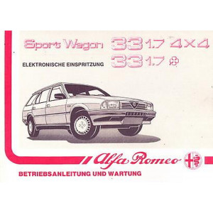 Alfa Romeo Sport Wagon Typ 33, 1,7 (4 x 4), Betriebsanleitung