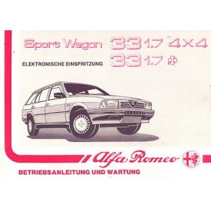 Alfa Romeo Sport Wagon Typ 33, 1,7 (4 x 4), Betriebsanleitung