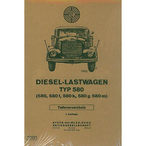 Steyr Diesel-Lastwagen, Typ 580, f, k, g, m, Ersatzteilkatalog