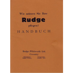 Rudge Motorrad Ulster, Betriebsanleitung