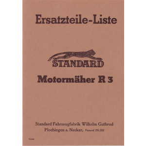 Standard Motormäher R 3, incl. Getreidemähvorrichtung, Ersatzteilkatalog