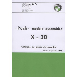 Puch X 30 modelo automatica, Catalogo de piezas de recambio