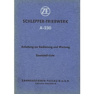 ZF A-230 Schlepper-Triebwerk, Betriebs- und Reparaturanleitung, Ersatzteilkatalog