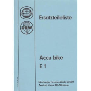 Hercules DKW Accu bike E 1, Ersatzteilliste