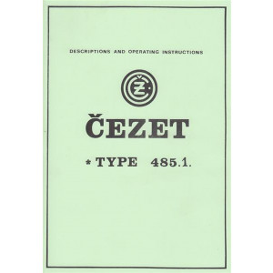 CZ Cezet, Type 485.1, Descriptions and Operating Instructions