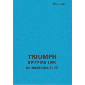 Triumph Spitfire 1500, Betriebsanleitung