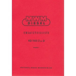 MWM Diesel, KD 1105 Z und KD 1105 D, Ersatzteilliste