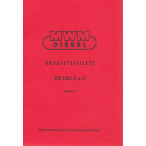 MWM Diesel, KD 1105 Z und KD 1105 D, Ersatzteilliste