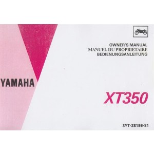 Yamaha XT 350, Bedienungsanleitung
