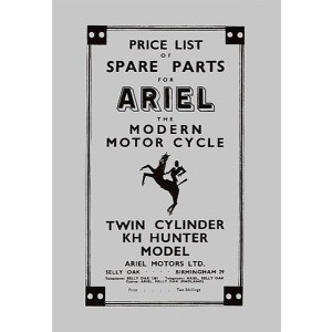 Ariel Motor Cycle KH Hunter Twin Cylinder Spare Parts