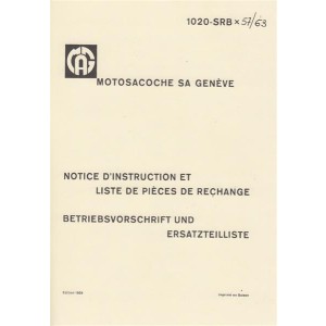 MAG Motosacoche 1020-SRB x 57 63, Betriebsvorschrift und Ersatzteilliste