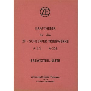 ZF A-8/6 und A-208 Kraftheber Traktor Ersatzteilkatalog